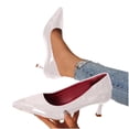 thumbnail image 4 of Miluxas Women's Low Kitten Heel Pumps Classic Fashion Dress Pumps Simple Heeled Shoes for office Work Gray 9(42), 4 of 5