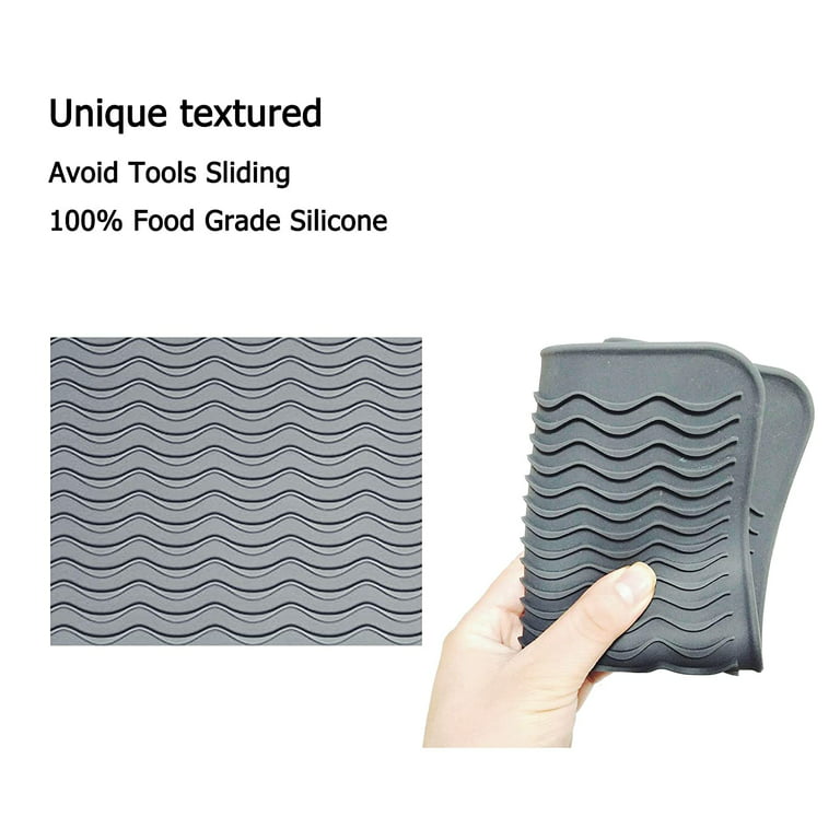 Heldig Heat Resistant Silicone Mat for Curling Iron Hair Straightener Flat  Iron and Hot Styling Tool, GrayB 