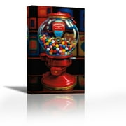 Gumball Machine IV - Contemporary Fine Art Giclee on Canvas Gallery Wrap - wall décor - Art painting - 20 x 36 Inch - Ready to Hang