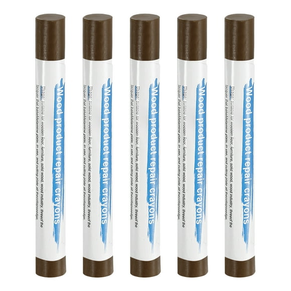 Uxcell 5pcs Wood Filler Sticks Wooden Wax Touch Up Furniture Repair Crayons for Scratch Cracks Hole Table Wood Floor, Gray Walnut