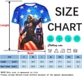 thumbnail image 4 of Omeoer Patriotic Eagle Warrior Graphic T-Shirt for Men Women, USA Flag 3D Printed Short Sleeve Crewneck Tee, American Hero Shield Casual Shirt, 4 of 6