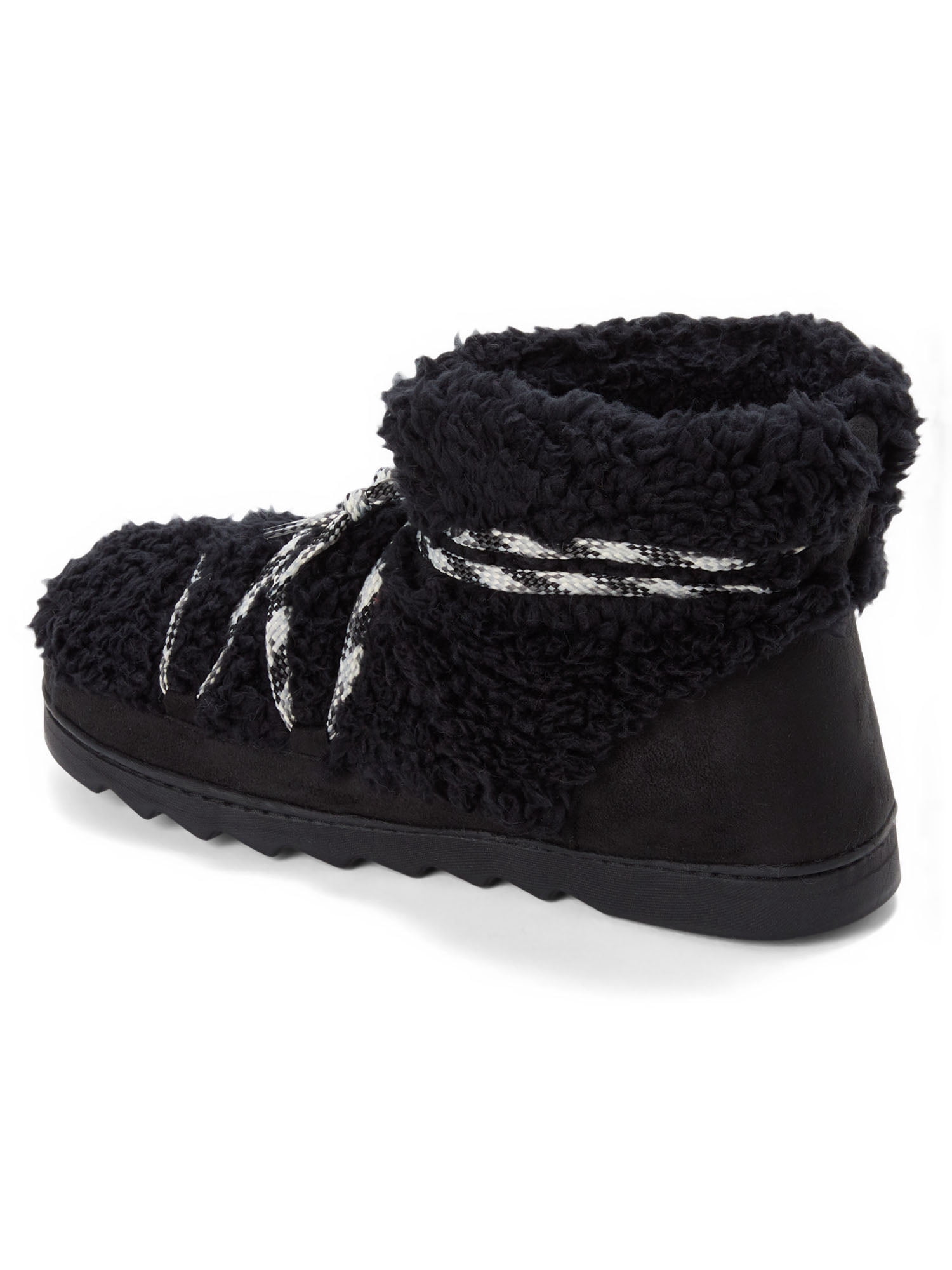 Dearfoams Cozy Comfort Women's Lace Up Teddy Slipper Booties