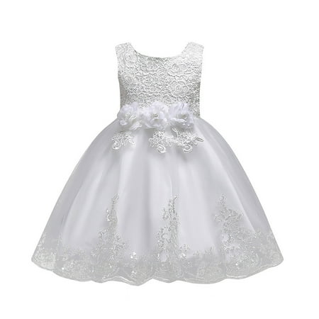 

Little Girls Dresses Floral Baby Girl Princess Bridesmaid Pageant Gown Birthday Party Wedding Dress
