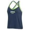 thumbnail image 2 of Women's WEAR by Erin Andrews College Navy Seattle Seahawks Cross Strap Tri-Blend Tank Top, 2 of 4