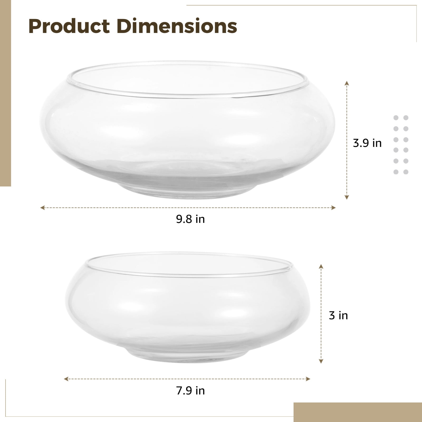 2 PCS Glass Bowl Vases, Wide Mouth Round Glass Terrarium, Glass Hydroponic Planter, Clear Floral Container, Fish Tank Aquarium
