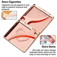 thumbnail image 4 of Fashion Blue Heart Decal Metal Cigarette Case 84 mm 3.34 inch Extra Large 20pcs Capacity,RFID Blocking Credit Card Wallet (Rose), 4 of 7