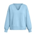 thumbnail image 6 of Horkkom Sweatshirt for Women V Neck Long Sleeve Pullover Sweatshirts Soft Comfy Oversized Sweatshirt, S-2XL, 6 of 6