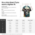 thumbnail image 3 of JUNZAN Mens Casual Button Down Shirts Short Sleeve Modern Hip-Hop Skull Print Shirt-Large, 3 of 3
