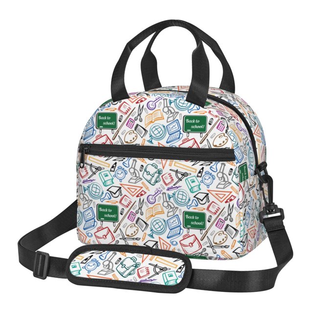 Disketp Back To School Lonchera Térmica para Mujer y Hombre, Bolsa de Almuerzo Reutilizable e Impermeable para Trabajo, Viajes y Picnic