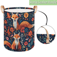 thumbnail image 4 of Qzaxky Flower Fox Laundry Basket Organizer Foldable Tall Large Laundry Basket Collapsible Folding Laundry Basket Dirty Clothes Fabric, 4 of 7