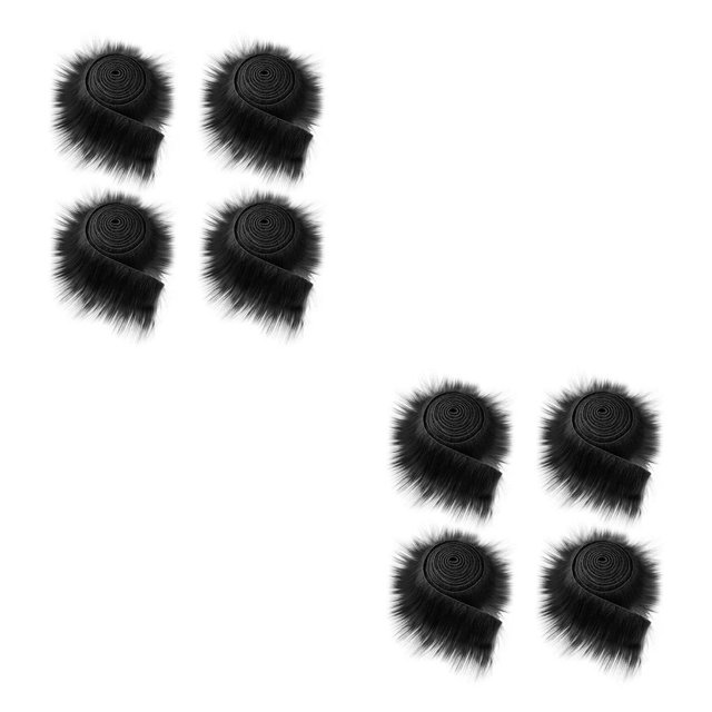 Cateissary 4 Roll Soft Faux Fabric Christmas Furry Wide Costume 9cmx6m Decor Fuzzy 2piezas Negro 4 piezas