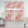 thumbnail image 5 of Coastal Ocean Coral Curtain Valances Set Red Pink Theme Pattern Kitchen Curtains 24&nbsp;inch Length Rod Pocket Valance and Tiers 3 Piece Set Small Bedroom Bathroom Laundry Decor, 5 of 9