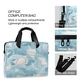 thumbnail image 4 of 16" Laptop Briefcase, Detachable Anti-Slip Shoulder Strap, Multi-Compartment Work Travel Bag Seashells and Sea Waves Pattern, 4 of 8