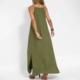 thumbnail image 4 of Yteetum Summer Dresses for Women Sleeveless Solid Color Halter Pocket Dresses Skirts, 4 of 10