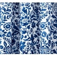 thumbnail image 3 of DriftAway Julia Watercolor Blooming Flower Floral Lined Thermal Insulated Window Curtain Valance Rod Pocket 24"L x 52"W Plus 2" Header Navy, 3 of 7