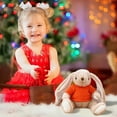 thumbnail image 4 of Bowayaoa Easter Bunny Rabbit Stuffed Animal, 9" Bunny Plush with Floppy Ears, Huggable & Washable, Baby Stuffed Animals Plush Toy for Girls Boys Kids Friends Easter Birthday Gifts, 4 of 5