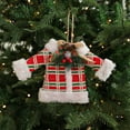 thumbnail image 4 of JeashCHAT Mini Knitted Christmas Clothes Hanging Ornaments, Christmas Tree Decorations Soft Sweater Pendant with Bow Pine Needles Berries Pinecones, Xmas Holiday Party Decor, 4 of 6