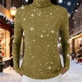 thumbnail image 2 of Turtleneck Glitter Tee Blouse Tops，Long Sleeve Sequin TopParty Slimming Shirts Winter Undershirt Sequin Tops For Women Long Sleeve Ribbed Knit Fall Shirts Fall Outfits Fashion Tee Going Out Crop Tops, 2 of 9