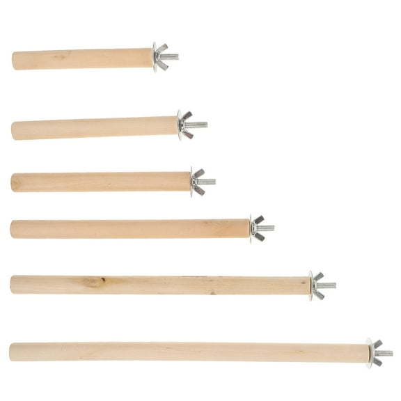 6pcs Bird Perch Stand,Wood Pole Standing Paw Grinding Fork Parrot Cage Platform Hammock for Small Budgies Cockatiels Lovebirds