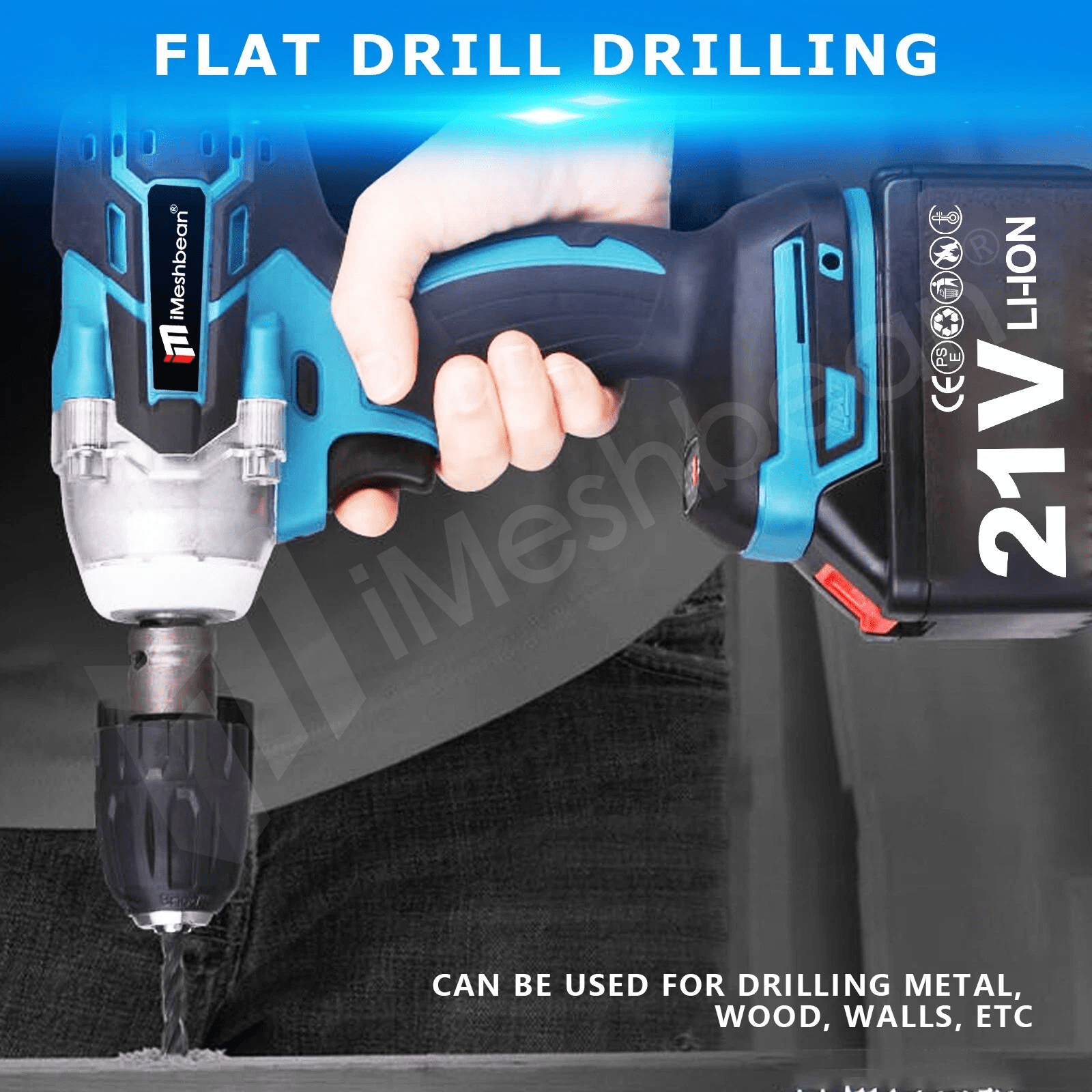 iMeshbean Cordless Impact Wrench 1/2" 550Nm High Torque Brushless Drill for Makita Battery