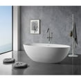 thumbnail image 6 of Clovis 65x29.5" Solid Surface Modern Resin Freestanding Bathtub in White, 6 of 7
