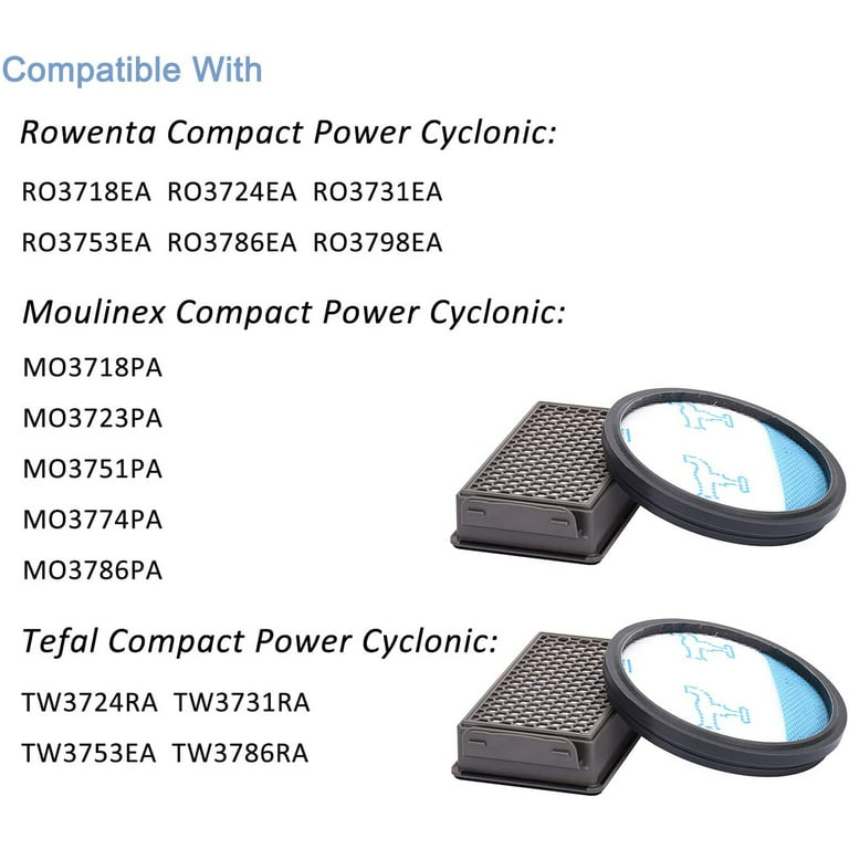 Awinker 4 Filtros para Aspiradoras Rowenta ZR005901 Moulinex Tefal Compact  Power Cyclonic ACTIVE Biensenido a ACTIVE