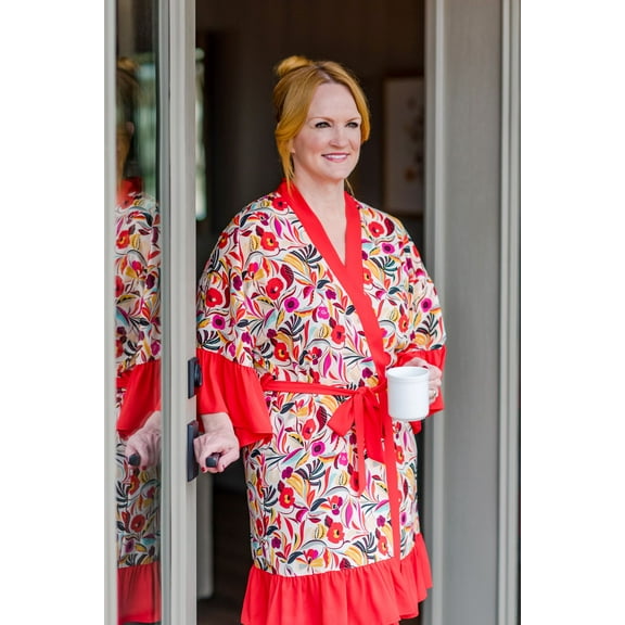 The Pioneer Woman Ruffle Sleeve and Hem Robe, Women's