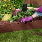 GroundSmart SmartLoc Scallop Landscape Edging, 4 Red Rubber Garden Edging Border, 4 pack