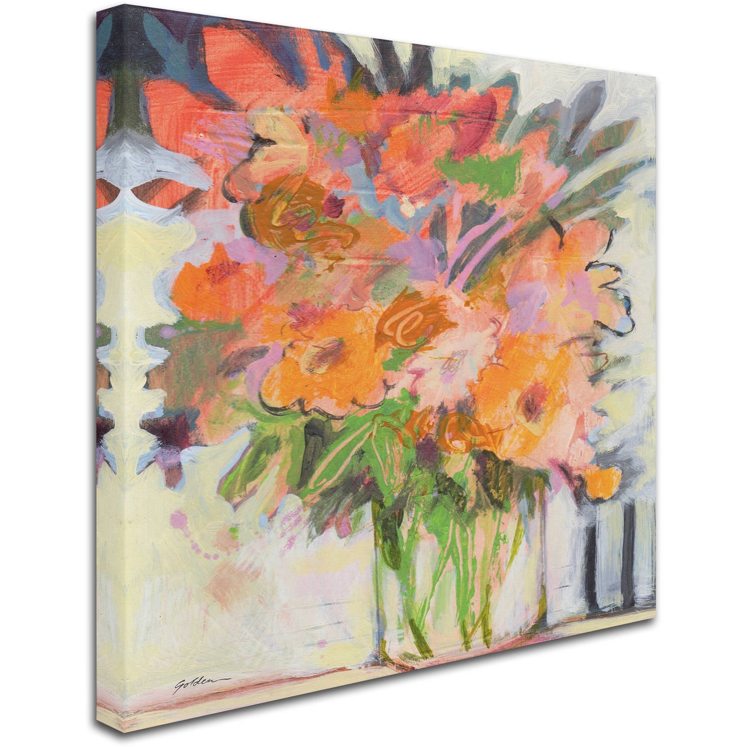 Trademark Fine Art "Orange Bouquet" Canvas Art by Sheila Golden