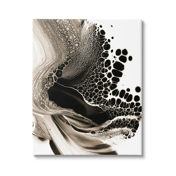 Stupell Industries Pebbled Abstract Flowing Shapes Monochromatic Pattern Canvas Wall Art, 24 x 30, Design by Ros Ruseva
