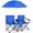 Blue, variant on Biotree Double Camping Chair with Removable Umbrella Portable Folding Loveseat with Cooler Bag and Cup Holders for Beach Picnic, Pink