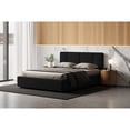 thumbnail image 2 of Omax Decor Venice Upholstered Platform Queen Bed in Black Boucle Fabric, 2 of 10