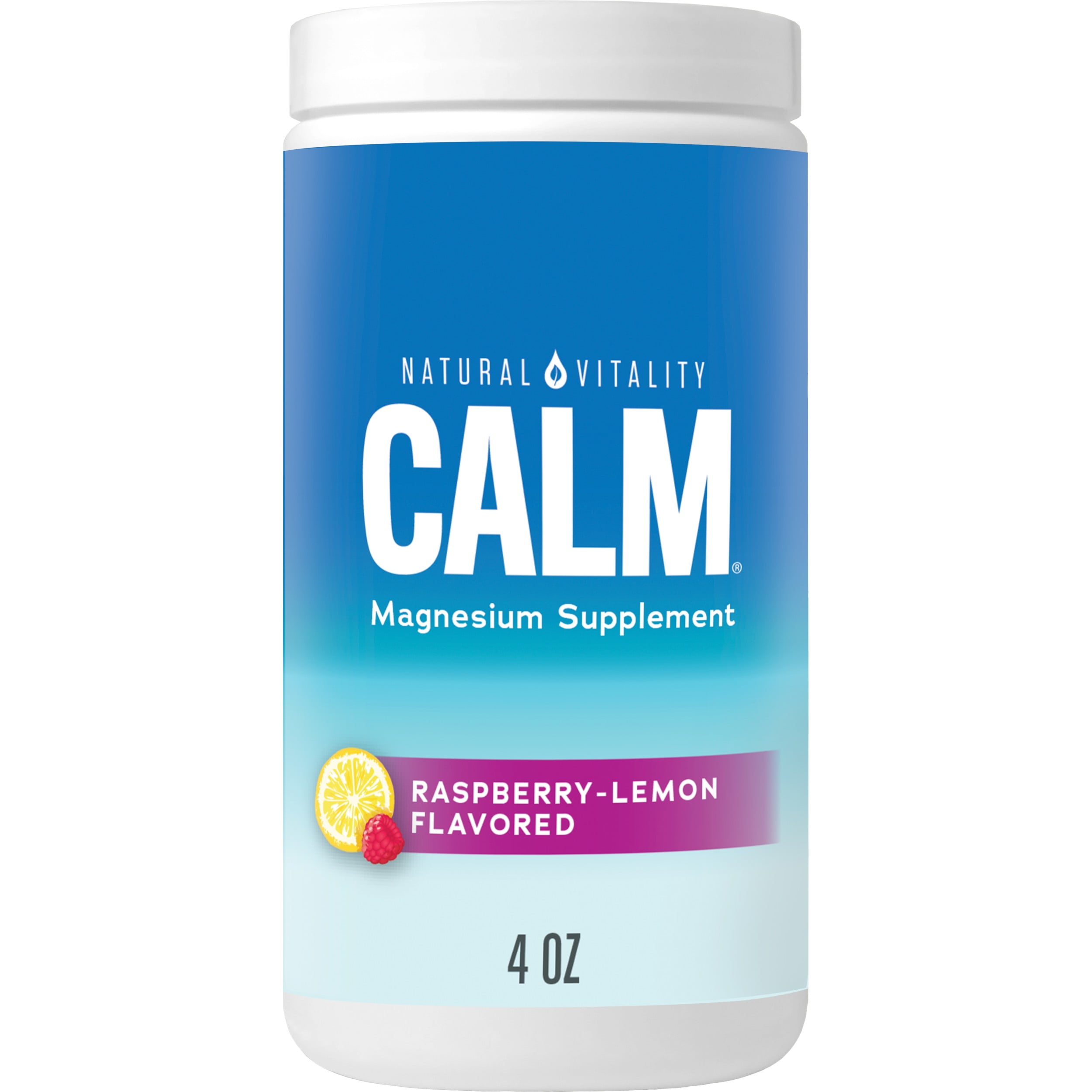 Natural Vitality CALM, Magnesium Powder Drink Mix for Stress Relief, Raspberry Lemon, 4 oz