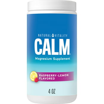 Natural Vitality CALM, Magnesium Powder Drink Mix for Stress , Raspberry Lemon, 4 oz