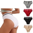 thumbnail image 4 of 5 piezas de ropa interior suave para mujer, bikini de cintura alta, tanga transpirable y elástica para mujer S, 4 of 9