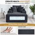 thumbnail image 3 of Leumius 67'' Oversized Chaise Lounge Chair Indoor,Cloud Plush Velvet Upholstered Deep Seat Sofa Bed with Back Cushion & Pillows,Cozy Sleeper Sofa Couch for Living Room, No Assembly Required,Dark Gray, 3 of 9