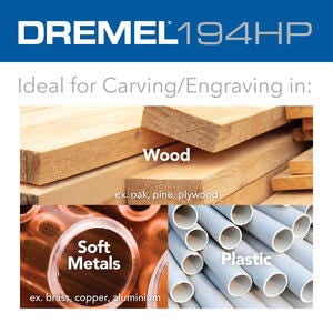 Dremel Max Life 194HP 1/8" High‑Speed Titanium Coated Carving Bit, Rotary Tool Accessory for Wood, Metal, PlastIc, 2‑Pack