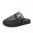 thumbnail image 6 of Slides for Women Summer Women's Slide Sandals Versatile Plus-Size Closed-Toe Buckle Strap Thick-Soled Breathable Beach Shoes Slippers, Black-36, 6 of 9