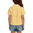 thumbnail image 7 of CCRFTGI Polo Shirts for Kids Girls 10-12 Cute Plaid Shirt Polo Shirts School Uniform Athletic Tennis Lapel Button Collared Casual Short Sleeve Summer Tops Yellow 3-4 Years, 7 of 7