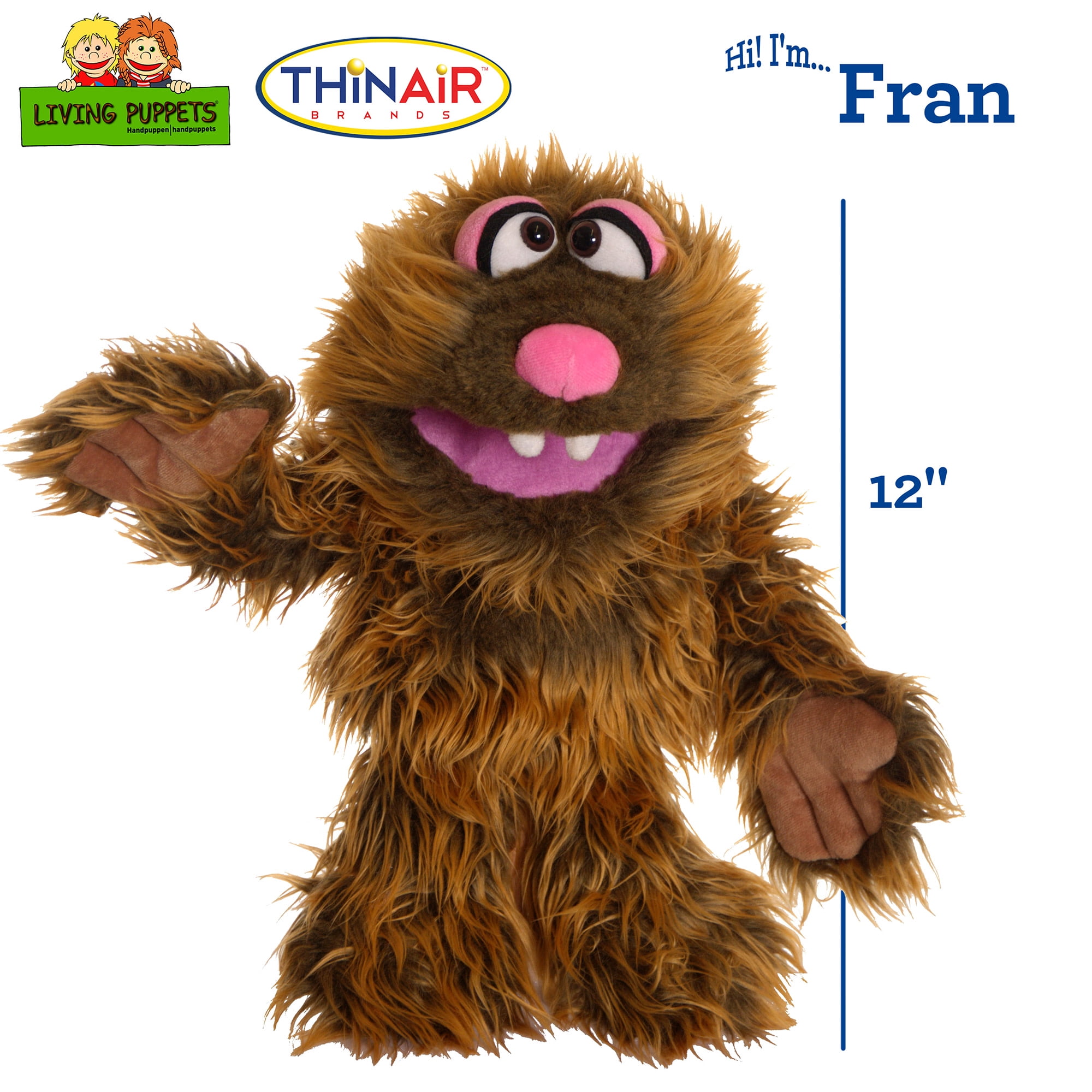 ぬいぐるみ LITTLE MY HAND PUPPET Living Puppets, Fran The Brown Friendly Monster, 12