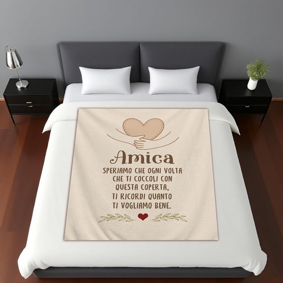 Nonna Italian Grandma Blanket Soft Flannel Throw with Italian Love Message "Nonna" Birthday Mother'S Day Christmas Gift for Grandma All Season Cozy Bedspread