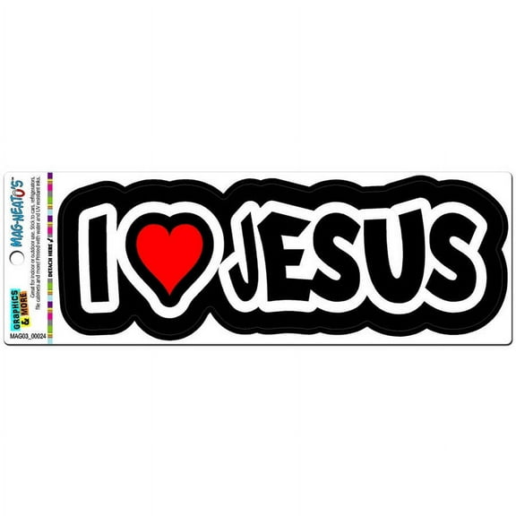 I Love Heart Jesus Automotive Car Refrigerator Locker Vinyl Magnet