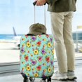 thumbnail image 3 of Pioneer Flower Floral Print Pattern Luggage Cover,Stretch Suitcase Dust Cover with Top & Side Openings, High Stretch Gift Ideas for Holiday Birthday Gifts,S(18-20in), 3 of 7
