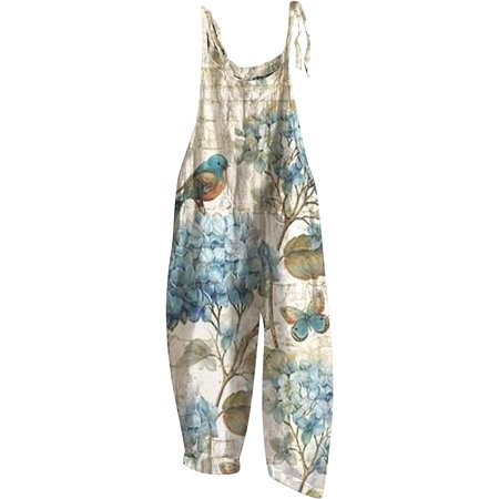 

CebDs Wide Leg Jumpsuits for Women Womens Casual Summer Overalls Cotton Linen Shorts Rompers Jumpsuits