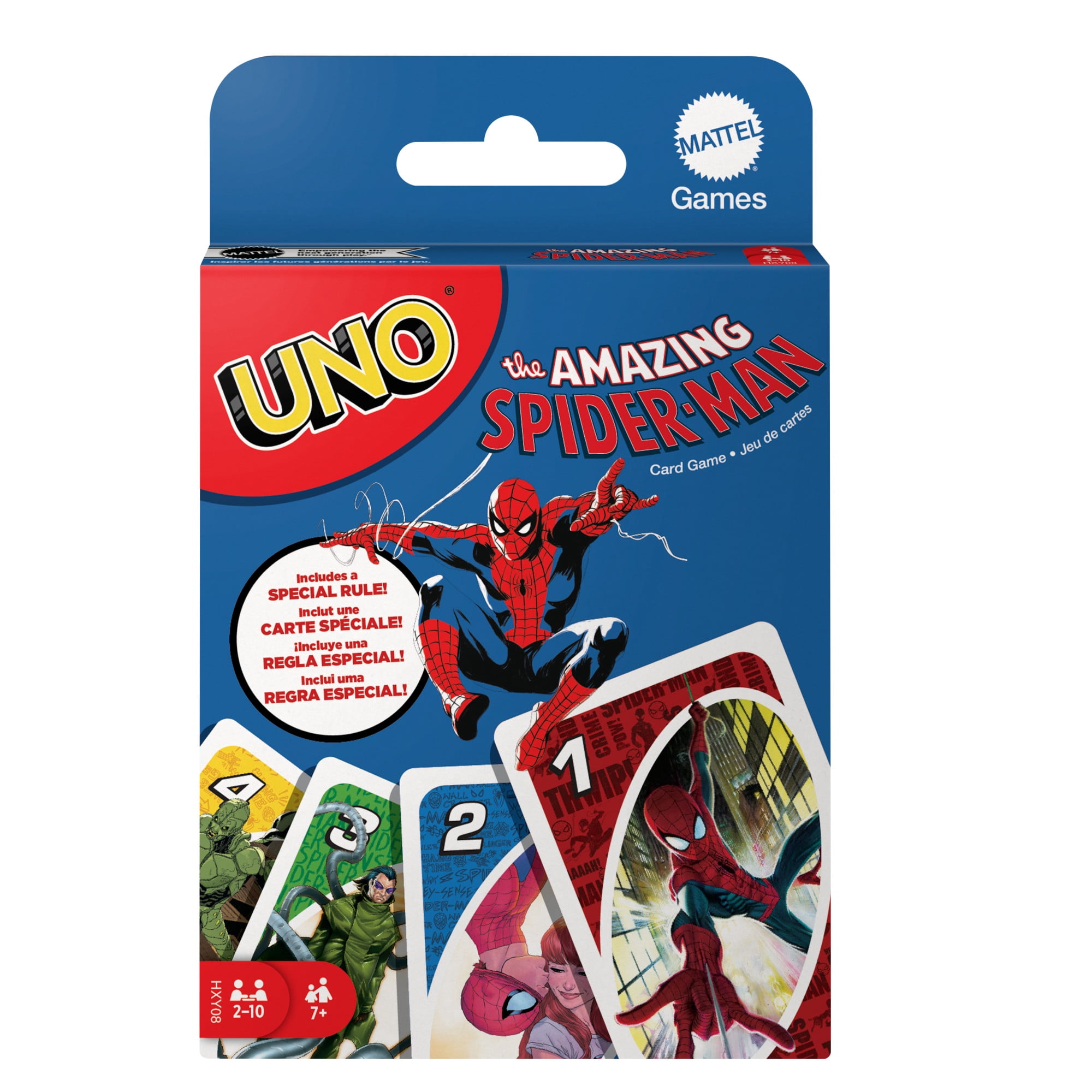 UNO The Amazing Spider-Man Card Game for Kids, Adults & Family Night Inspired by Marvel Comic Book Series