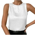 thumbnail image 2 of Elvqul Sequin Tank Tops for Women Plus Size Casual Plain Crew Neck Pullover White Sleeveless Tops, 2 of 9