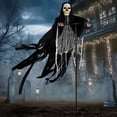thumbnail image 6 of Joyfy 7.8 Ft(93.6 in) Halloween Grim Reaper Decorations Outdoor, Rotatable Flying Scream Scarecrow Skeleton Ghosts Decor for Graveyard Haunted House Props, Garden, Porch, Yard Lawn, 6 of 6