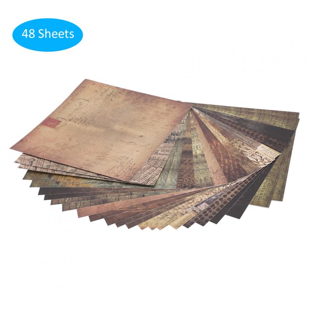 Retro Crafting Paper, Two Copies Retro Paper Pad Wild/Free 5.9 X 5.9in Durable Scrapbook Paper Background Paper For Gift Box/DIY Photo Album Packaging