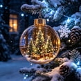 thumbnail image 4 of Glowing Christmas Story Ornament, Light-Up Mini Holiday Scene with Warm LED Light, Festive Keepsake Gift for Home Christmas Party Decoration,H-F, 4 of 6