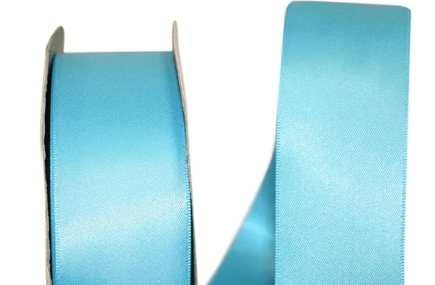 JAM Paper Satin Double Face Turquoise Polyester Ribbon, 1800" x 1.5"
